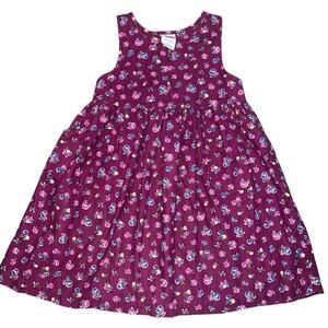 Vintage OshKosh B'Gosh girls floral corduroy cotton dress size 5 multicolor